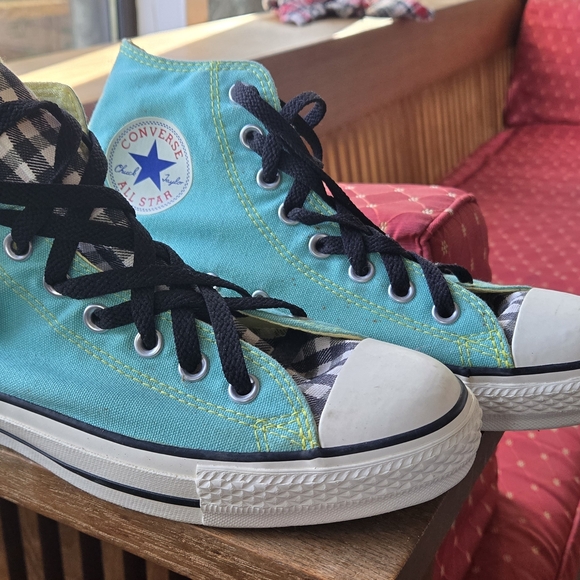 Converse Aqua High-Tops with Navy Star - Picture 14 of 16